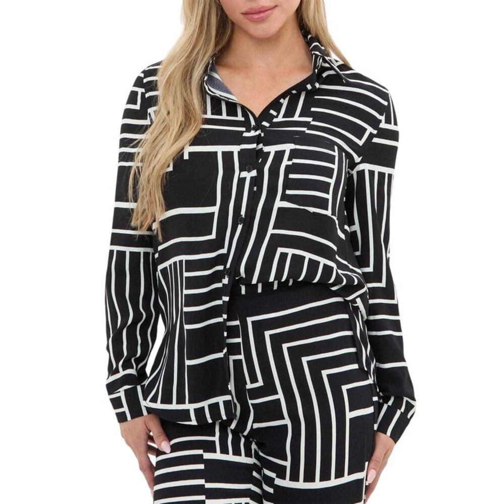 I Saw It First Womens/Ladies Graphic Print Crepe Long-Sleeved Co-ord Set / Monoc